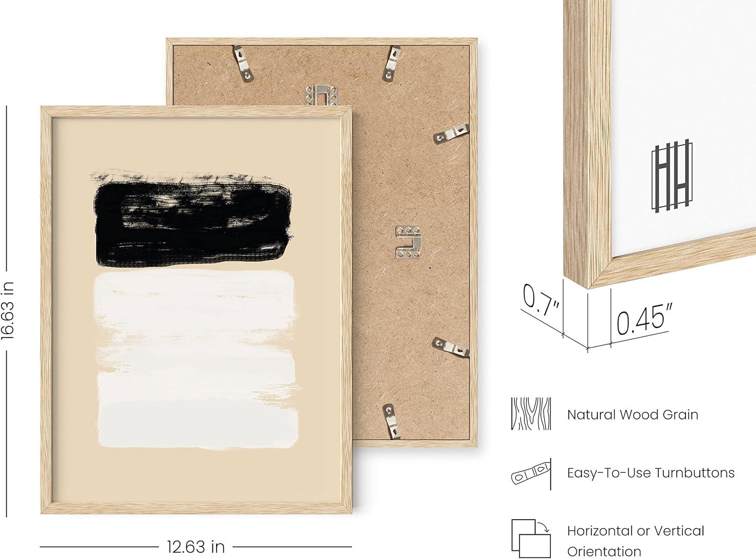 imageHAUS AND HUES Black and White Wall Art Abstract Wall Decor Contemporary BlackampampWhite Wall Art Neutral Color Poster Black and White Art Prints Black Frame 12x16Brushstrokes