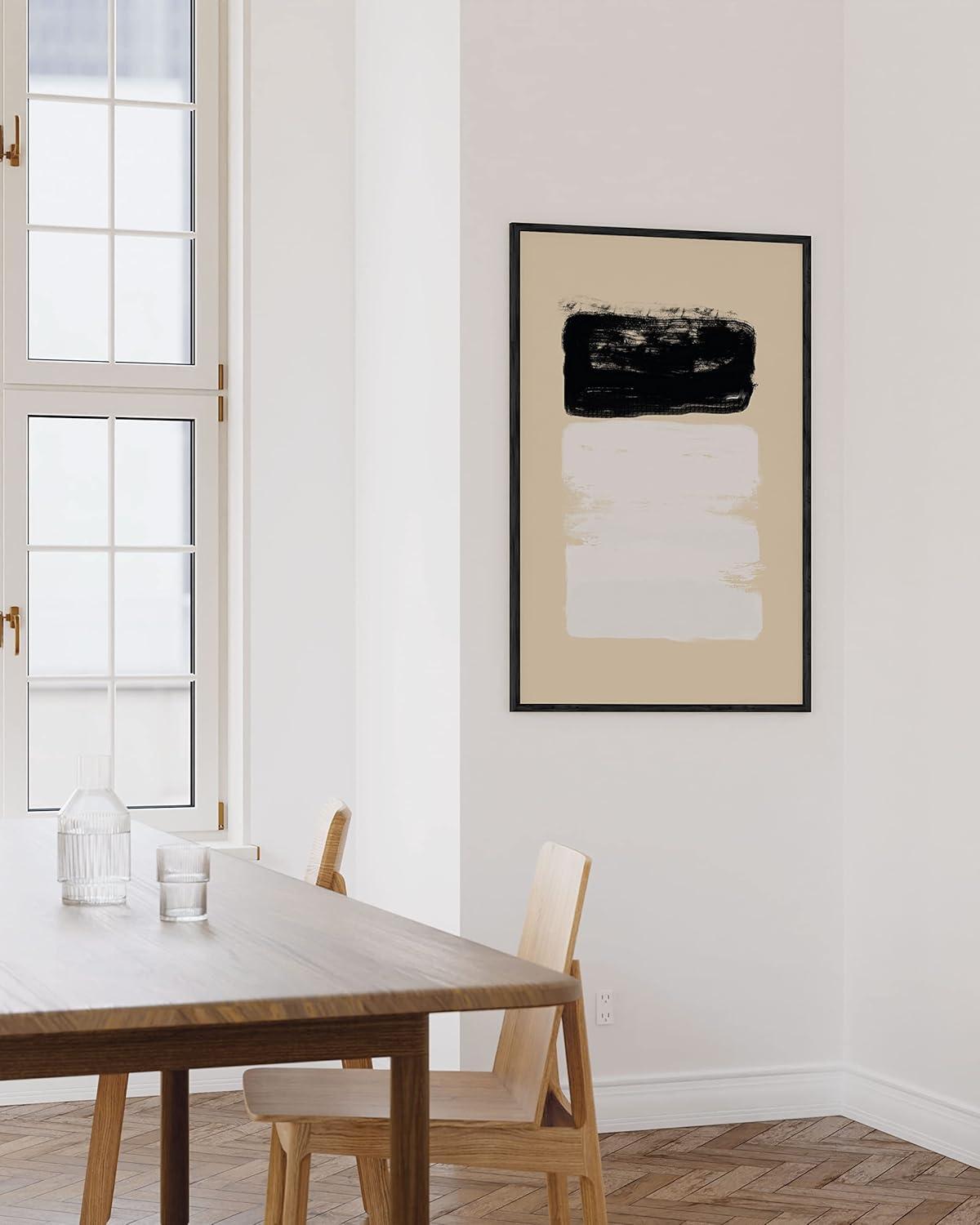 imageHAUS AND HUES Black and White Wall Art Abstract Wall Decor Contemporary BlackampampWhite Wall Art Neutral Color Poster Black and White Art Prints Black Frame 12x16Brushstrokes