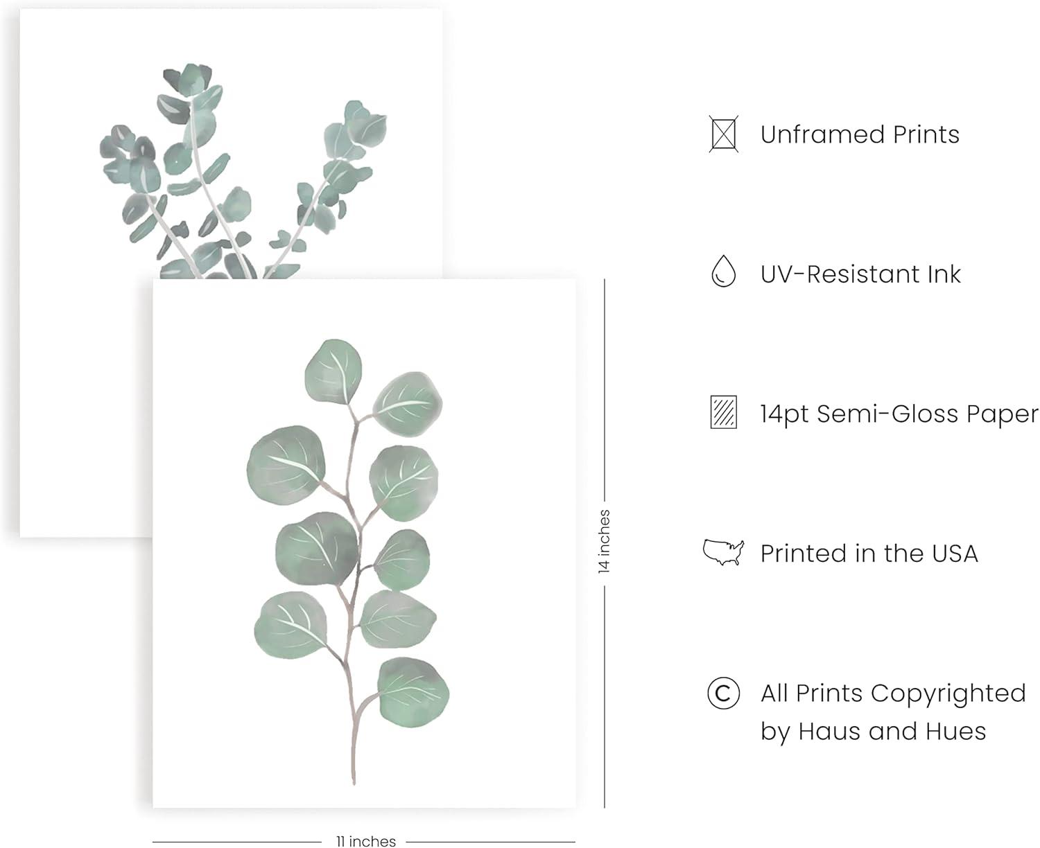 imageHAUS AND HUES Leaf Prints  Set of 6 Botanical Art Eucalyptus Leaves Wall Decor Minimalist Plant ampamp Leaf Prints Beige Frame 8x10Watercolor Plants