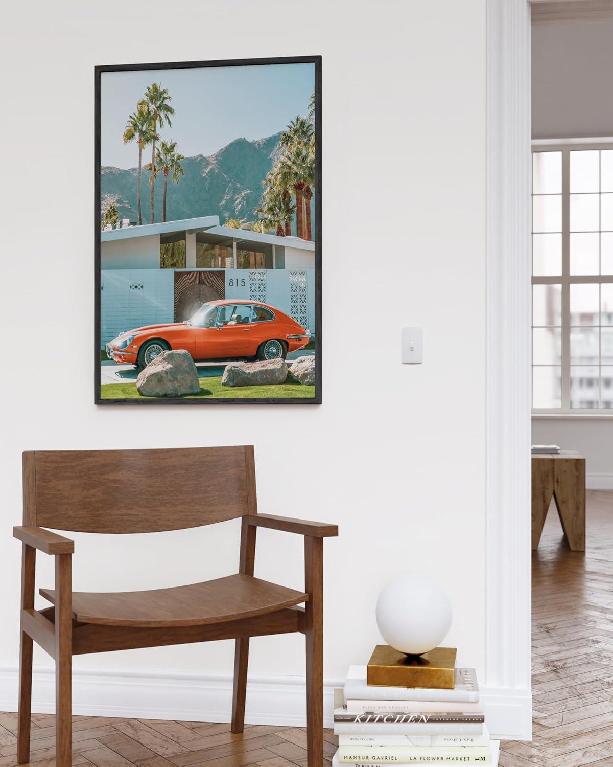 imageHAUS AND HUES Palm Springs Art Wall Decor  Made in the USA  Unframed 12x16 California HouseVintage Car