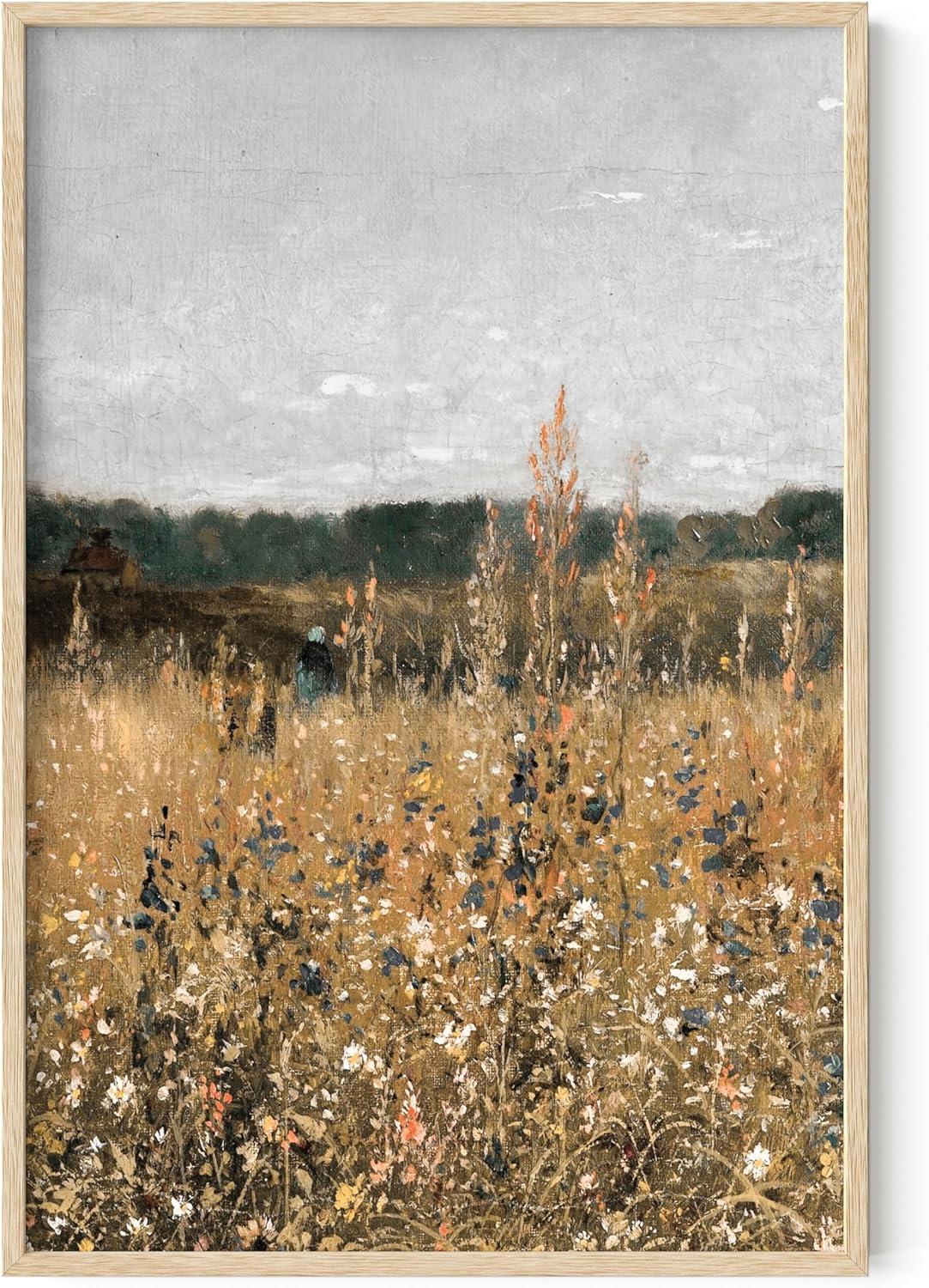 imageHAUS AND HUES Tuscany Wall Art  Frame Wall Art Collection for Bedroom and Country Decor Vintage Elegance French Charm and Timeless Tuscany Landscapes Walnut Frame 8x10Field