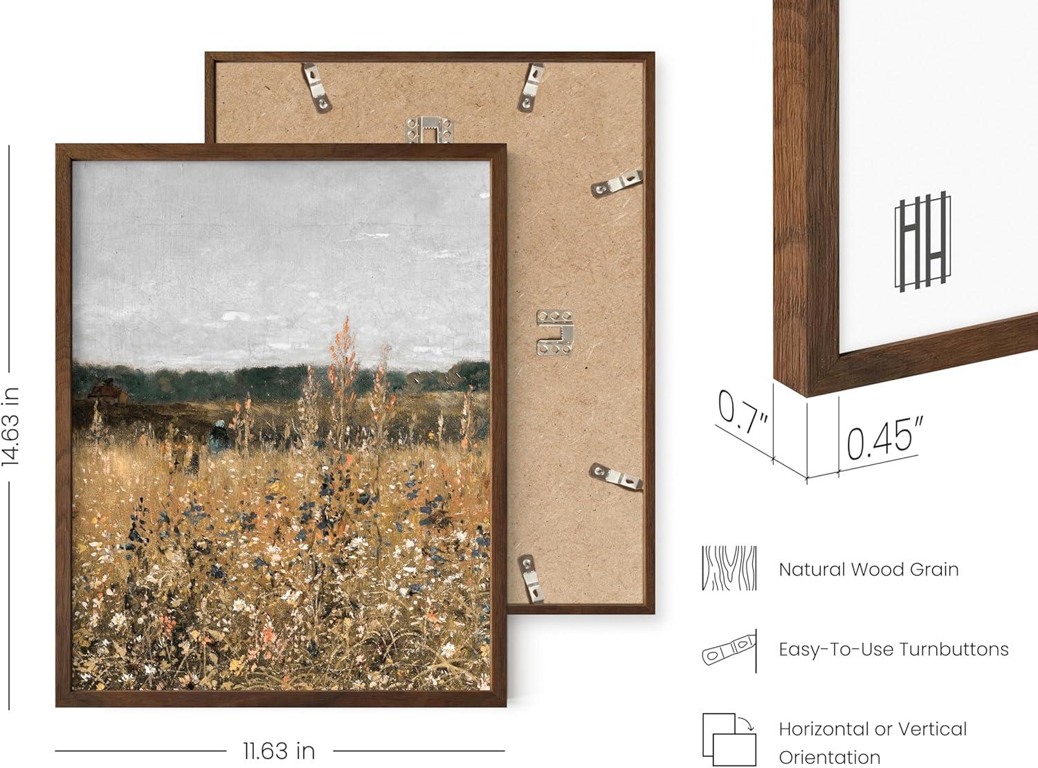 imageHAUS AND HUES Tuscany Wall Art  Frame Wall Art Collection for Bedroom and Country Decor Vintage Elegance French Charm and Timeless Tuscany Landscapes Walnut Frame 8x10Field
