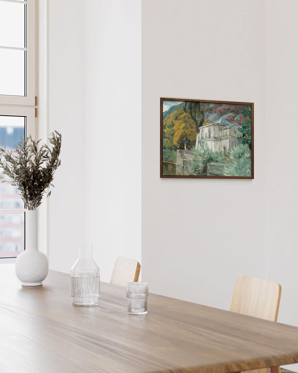 imageHAUS AND HUES Tuscany Wall Art  Frame Wall Art Collection for Bedroom and Country Decor Vintage Elegance French Charm and Timeless Tuscany Landscapes Walnut Frame 8x10Italy