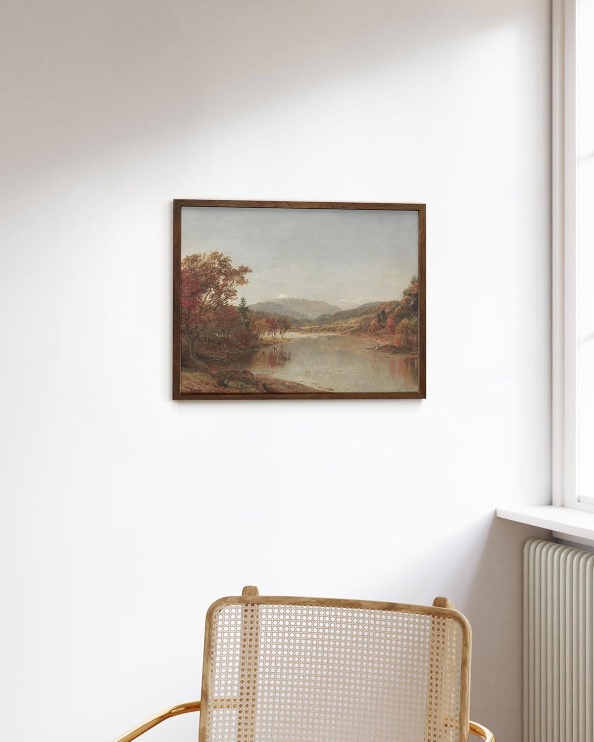 imageHAUS AND HUES Tuscany Wall Art  Frame Wall Art Collection for Bedroom and Country Decor Vintage Elegance French Charm and Timeless Tuscany Landscapes Walnut Frame 8x10Mountain