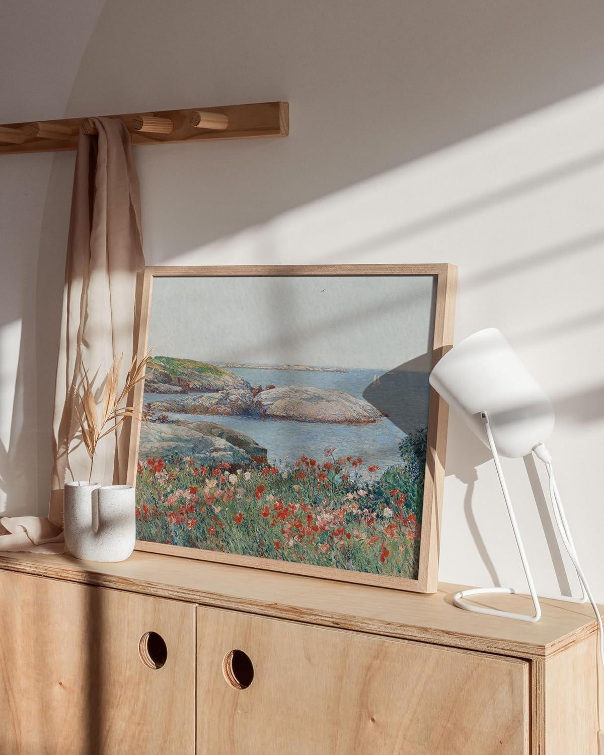 imageHAUS AND HUES Tuscany Wall Art  Frame Wall Art Collection for Bedroom and Country Decor Vintage Elegance French Charm and Timeless Tuscany Landscapes Walnut Frame 8x10Poppies
