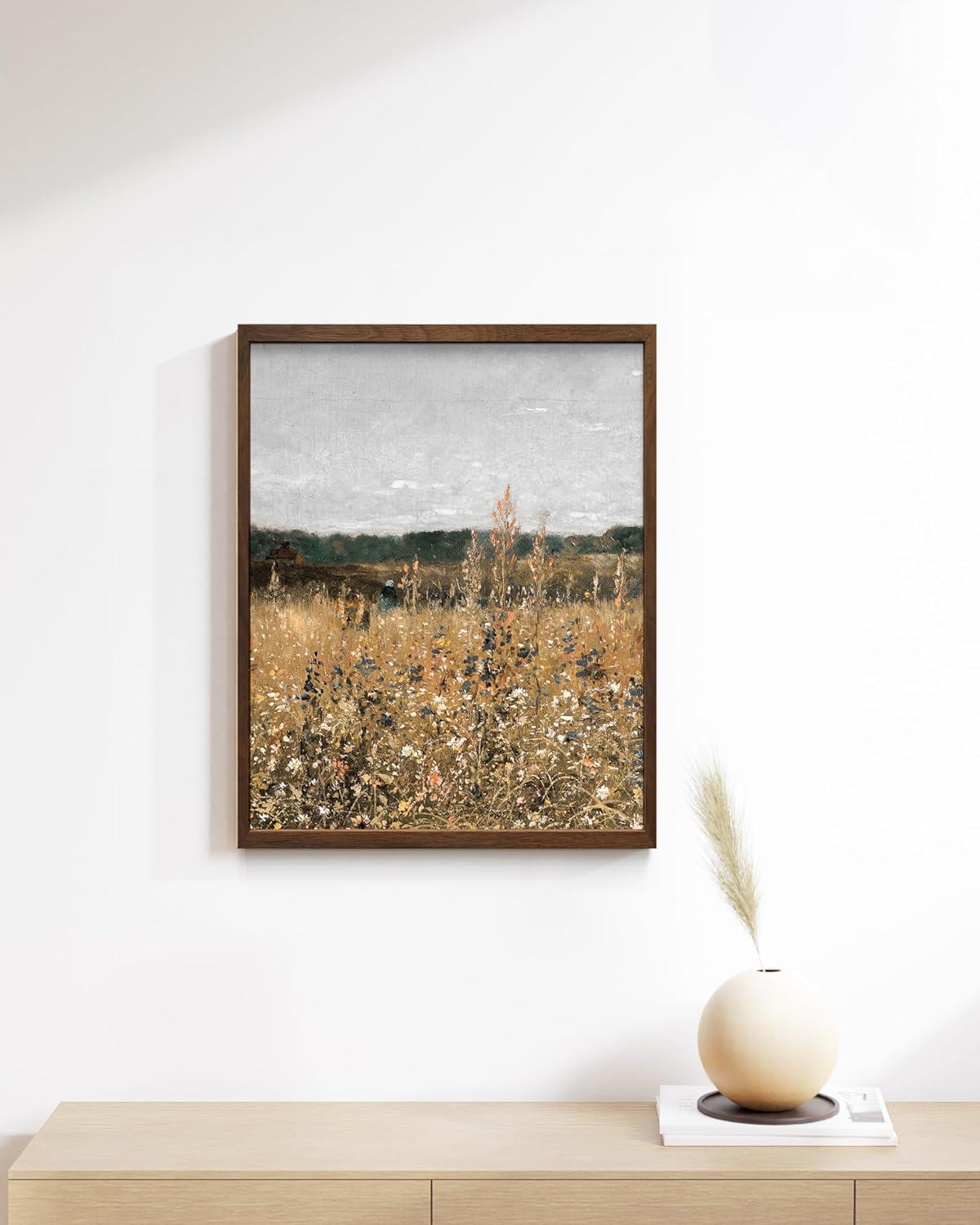 imageHAUS AND HUES Tuscany Wall Art  Frame Wall Art Collection for Bedroom and Country Decor Vintage Elegance French Charm and Timeless Tuscany Landscapes Walnut Frame 8x10Field
