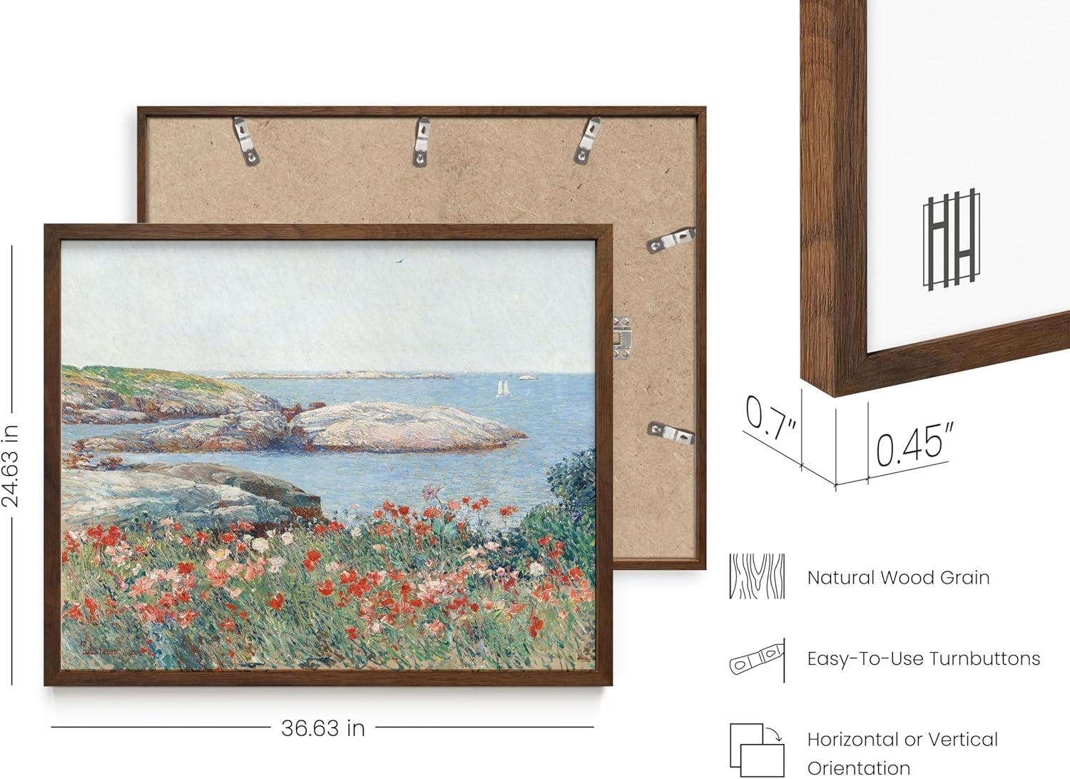 imageHAUS AND HUES Tuscany Wall Art  Frame Wall Art Collection for Bedroom and Country Decor Vintage Elegance French Charm and Timeless Tuscany Landscapes Walnut Frame 8x10Poppies
