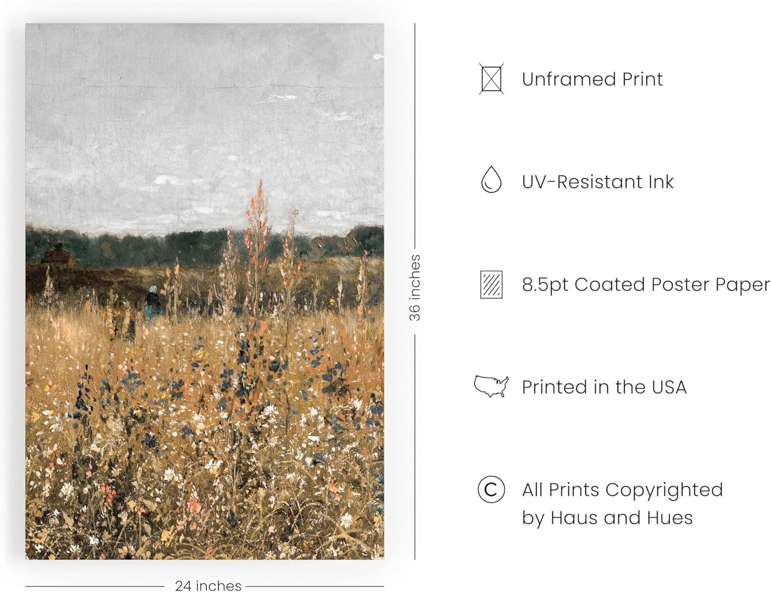 imageHAUS AND HUES Tuscany Wall Art  Frame Wall Art Collection for Bedroom and Country Decor Vintage Elegance French Charm and Timeless Tuscany Landscapes Walnut Frame 8x10Field