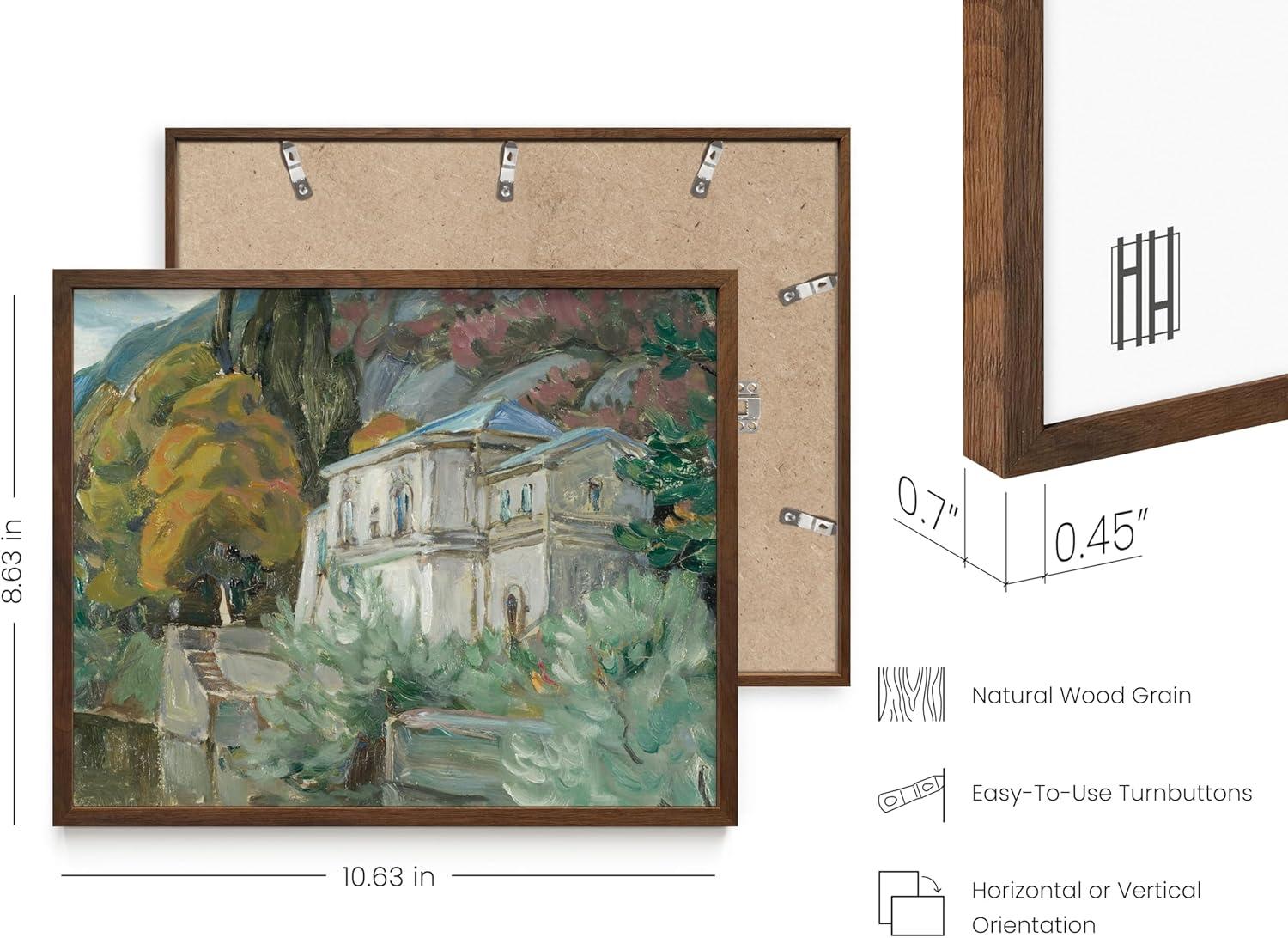 imageHAUS AND HUES Tuscany Wall Art  Frame Wall Art Collection for Bedroom and Country Decor Vintage Elegance French Charm and Timeless Tuscany Landscapes Walnut Frame 8x10Italy