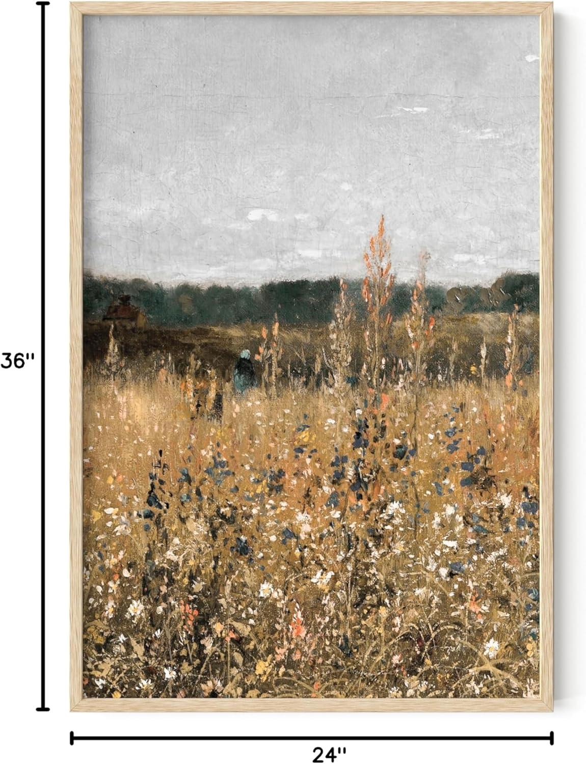 imageHAUS AND HUES Tuscany Wall Art  Frame Wall Art Collection for Bedroom and Country Decor Vintage Elegance French Charm and Timeless Tuscany Landscapes Walnut Frame 8x10Field