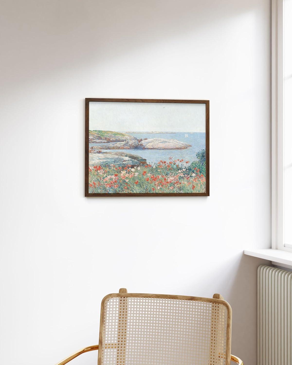 imageHAUS AND HUES Tuscany Wall Art  Frame Wall Art Collection for Bedroom and Country Decor Vintage Elegance French Charm and Timeless Tuscany Landscapes Walnut Frame 8x10Poppies