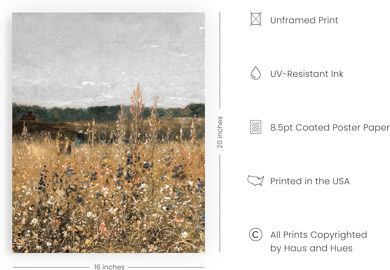 imageHAUS AND HUES Tuscany Wall Art  Frame Wall Art Collection for Bedroom and Country Decor Vintage Elegance French Charm and Timeless Tuscany Landscapes Walnut Frame 8x10Field