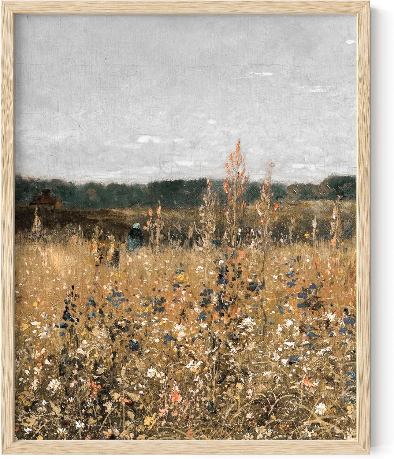 imageHAUS AND HUES Tuscany Wall Art  Frame Wall Art Collection for Bedroom and Country Decor Vintage Elegance French Charm and Timeless Tuscany Landscapes Walnut Frame 8x10Field