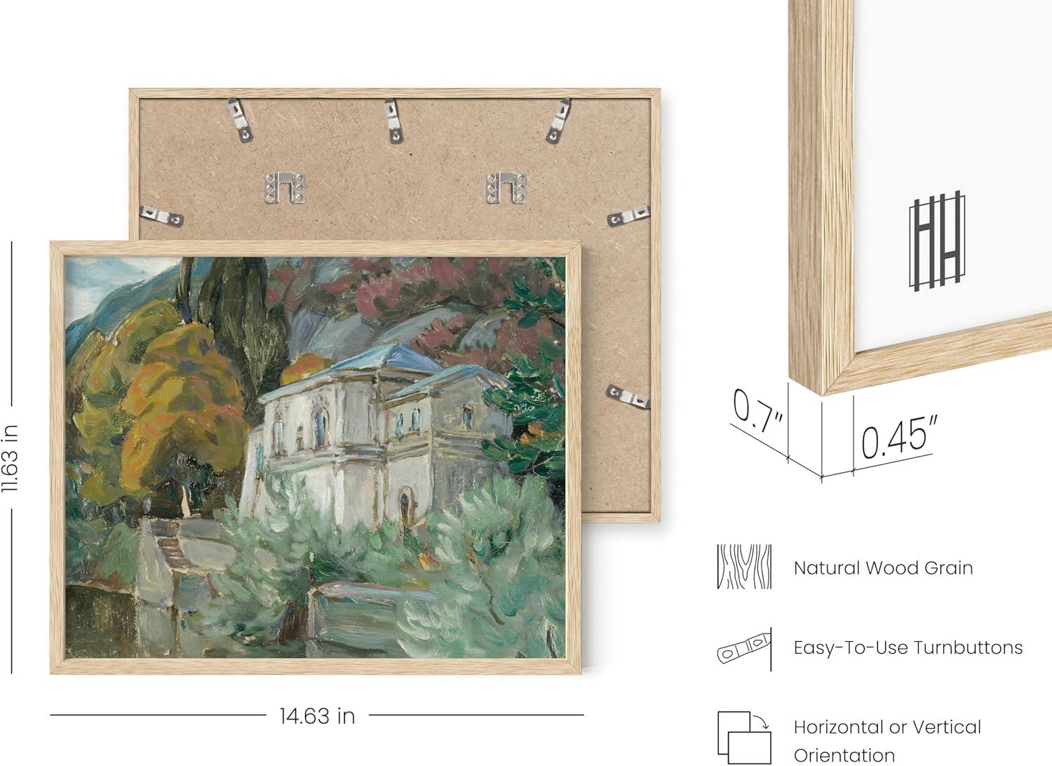 imageHAUS AND HUES Tuscany Wall Art  Frame Wall Art Collection for Bedroom and Country Decor Vintage Elegance French Charm and Timeless Tuscany Landscapes Walnut Frame 8x10Italy