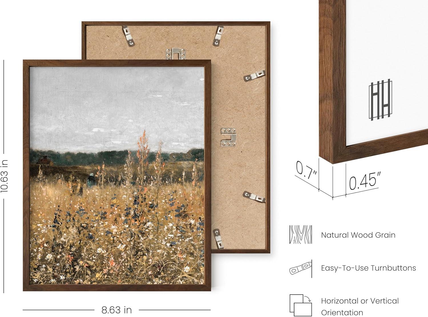 imageHAUS AND HUES Tuscany Wall Art  Frame Wall Art Collection for Bedroom and Country Decor Vintage Elegance French Charm and Timeless Tuscany Landscapes Walnut Frame 8x10Field