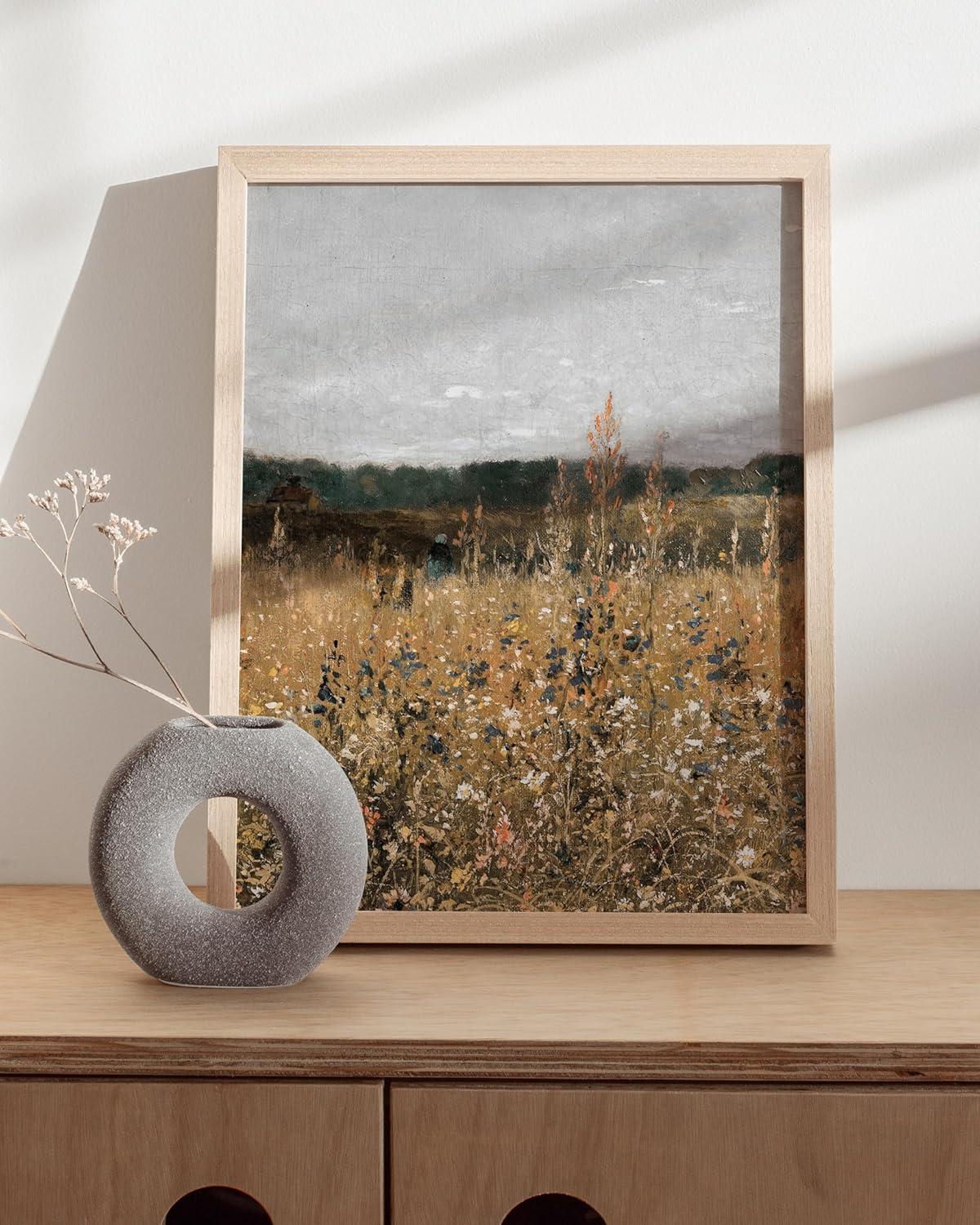 imageHAUS AND HUES Tuscany Wall Art  Frame Wall Art Collection for Bedroom and Country Decor Vintage Elegance French Charm and Timeless Tuscany Landscapes Walnut Frame 8x10Field