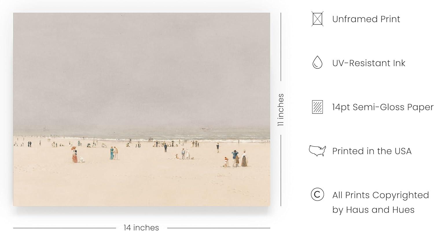 imageHAUS AND HUES Tuscany Wall Art  Frame Wall Art Collection for Bedroom and Country Decor Vintage Elegance French Charm and Timeless Tuscany Landscapes Walnut Frame 8x10Beach