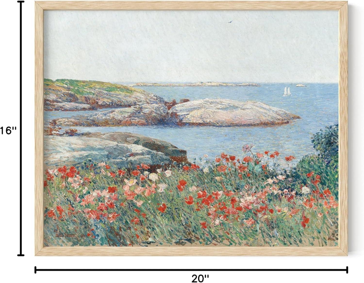 imageHAUS AND HUES Tuscany Wall Art  Frame Wall Art Collection for Bedroom and Country Decor Vintage Elegance French Charm and Timeless Tuscany Landscapes Walnut Frame 8x10Poppies