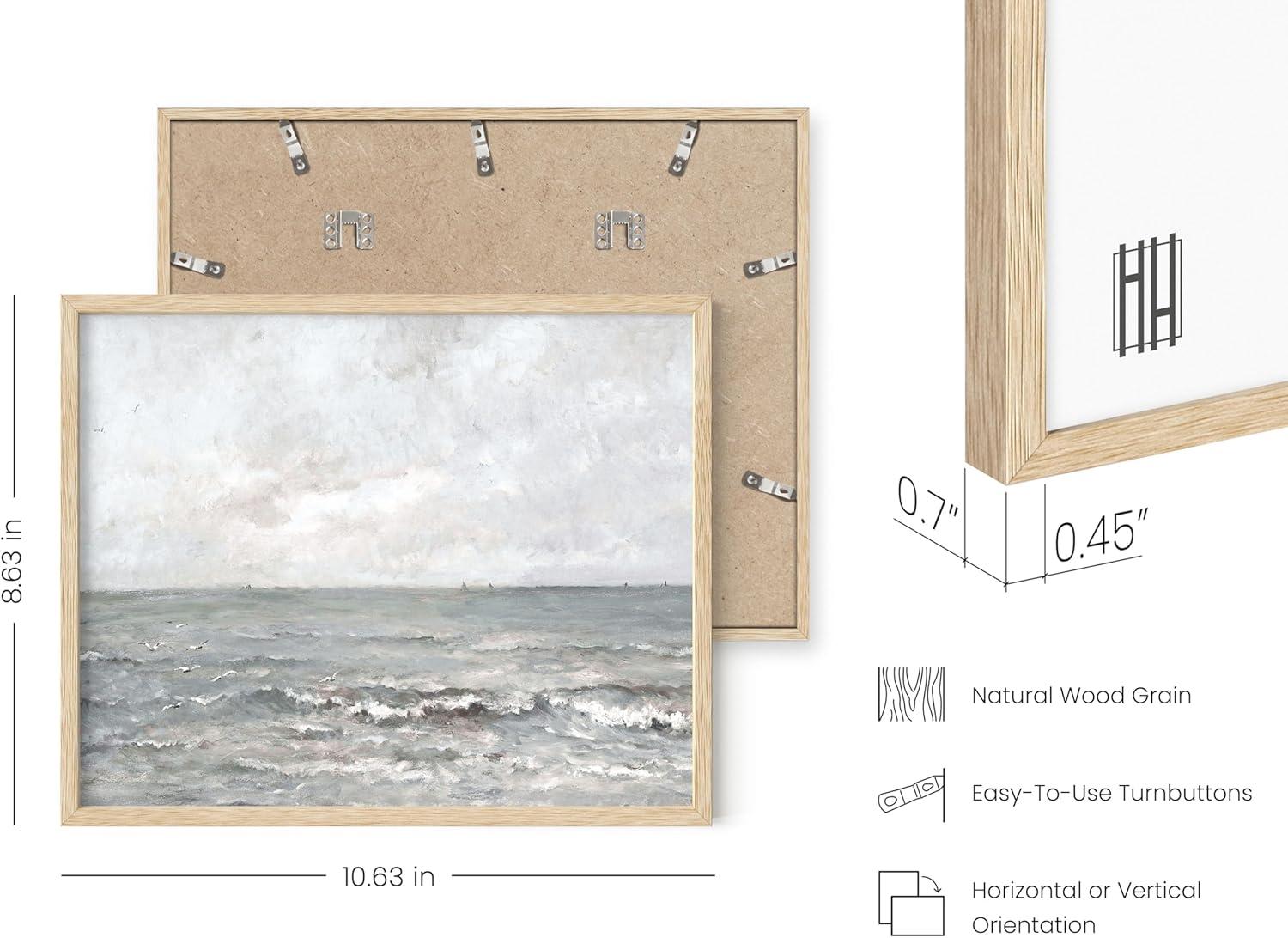 imageHAUS AND HUES Tuscany Wall Art  Frame Wall Art Collection for Bedroom and Country Decor Vintage Elegance French Charm and Timeless Tuscany Landscapes Walnut Frame 8x10Sea