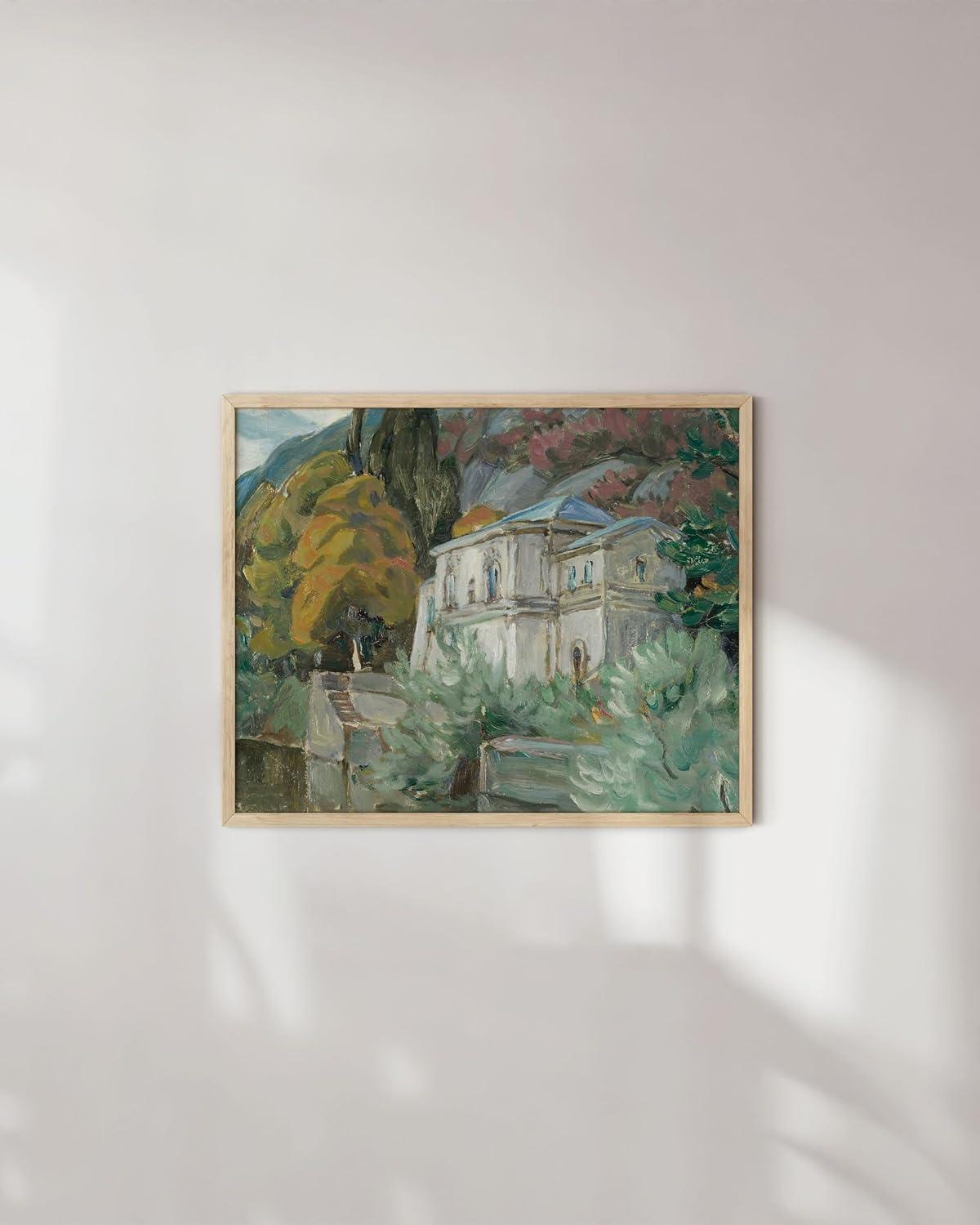 imageHAUS AND HUES Tuscany Wall Art  Frame Wall Art Collection for Bedroom and Country Decor Vintage Elegance French Charm and Timeless Tuscany Landscapes Walnut Frame 8x10Italy