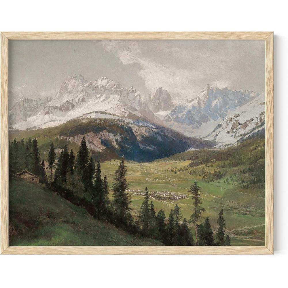 imageHAUS AND HUES Tuscany Wall Art  Frame Wall Art Collection for Bedroom and Country Decor Vintage Elegance French Charm and Timeless Tuscany Landscapes Walnut Frame 8x10Petrides