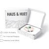 imageHAUS AND HUES Abstract Wall Art Set of 4  Navy Blue and White Prints Modern Abstract Art Aesthetic Blue Posters for Walls Unframed 8x10Abstract Circles
