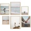 imageHAUS AND HUES Black Frames for Gallery Wall  Set of 6 Picture Collage Frames for Wall picture Frame Sets for Wall Collage Gallery Wall Frame Set Two 8x10 Two 11x14 Two 12x16 Framed BlackNatural