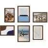 imageHAUS AND HUES Black Frames for Gallery Wall  Set of 6 Picture Collage Frames for Wall picture Frame Sets for Wall Collage Gallery Wall Frame Set Two 8x10 Two 11x14 Two 12x16 Framed BlackWalnut