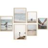 imageHAUS AND HUES Black Frames for Gallery Wall  Set of 6 Picture Collage Frames for Wall picture Frame Sets for Wall Collage Gallery Wall Frame Set Two 8x10 Two 11x14 Two 12x16 Framed BlackNatural