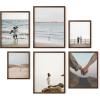 imageHAUS AND HUES Black Frames for Gallery Wall  Set of 6 Picture Collage Frames for Wall picture Frame Sets for Wall Collage Gallery Wall Frame Set Two 8x10 Two 11x14 Two 12x16 Framed BlackWalnut