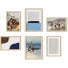 imageHAUS AND HUES Black Frames for Gallery Wall  Set of 6 Picture Collage Frames for Wall picture Frame Sets for Wall Collage Gallery Wall Frame Set Two 8x10 Two 11x14 Two 12x16 Framed BlackNatural