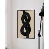 imageHAUS AND HUES Black and White Abstract Art Prints Mid Century Modern Wall Decor Black Abstract Wall Art Black and White Mid Century Modern Poster Black Abstract Art Shapes Beige Framed 12x16Black Knot