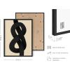 imageHAUS AND HUES Black and White Abstract Art Prints Mid Century Modern Wall Decor Black Abstract Wall Art Black and White Mid Century Modern Poster Black Abstract Art Shapes Beige Framed 12x16Black Knot