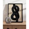 imageHAUS AND HUES Black and White Abstract Art Prints Mid Century Modern Wall Decor Black Abstract Wall Art Black and White Mid Century Modern Poster Black Abstract Art Shapes Beige Framed 12x16Black Knot