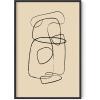 imageHAUS AND HUES Black and White Abstract Art Prints Mid Century Modern Wall Decor Black Abstract Wall Art Black and White Mid Century Modern Poster Black Abstract Art Shapes Beige Framed 12x16Scribble