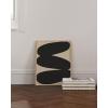 imageHAUS AND HUES Black and White Abstract Art Prints Mid Century Modern Wall Decor Black Abstract Wall Art Black and White Mid Century Modern Poster Black Abstract Art Shapes Beige Framed 12x16Stacked Ovals