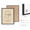 imageHAUS AND HUES Black and White Abstract Art Prints Mid Century Modern Wall Decor Black Abstract Wall Art Black and White Mid Century Modern Poster Black Abstract Art Shapes Beige Framed 12x16Scribble