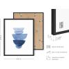 imageHAUS AND HUES Geometric Wall Art Prints Set  Abstract Wall Art Set of 4 Modern Wall Decor Modern Abstract Art Posters Contemporary Wall Art Dorm Decor Blue Aesthetic Small Art Beige Frame 16x20Abstract Blue