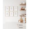 imageHAUS AND HUES Leaf Prints  Set of 6 Botanical Art Eucalyptus Leaves Wall Decor Minimalist Plant ampamp Leaf Prints Beige Frame 8x10Black  White Herbs