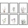 imageHAUS AND HUES Leaf Prints  Set of 6 Botanical Art Eucalyptus Leaves Wall Decor Minimalist Plant ampamp Leaf Prints Beige Frame 8x10Lavender