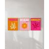 imageHAUS AND HUES Preppy Wall Art  Set of 3 Colorful Prints Trendy Travel Decor Bright Aesthetic Wall Art Beach Posters Black Frame 12x16Bright City