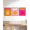 imageHAUS AND HUES Preppy Wall Art  Set of 3 Colorful Prints Trendy Travel Decor Bright Aesthetic Wall Art Beach Posters Black Frame 12x16Bright City