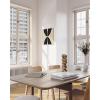 imageHAUS AND HUES Scandinavian Wall Art  Neutral Artwork for Walls Circles Line Decor Minimalist Abstract Mid Century Decor Framed Beige 24x36Half Circles