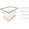 imageHAUS AND HUES Scandinavian Wall Art  Neutral Artwork for Walls Circles Line Decor Minimalist Abstract Mid Century Decor Framed Beige 24x36Wood Lines