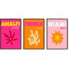 imageHAUS AND HUES Set of 3 Tropical Art Tropical Wall Art Boho Wall Art Paintings Boho Pictures Wall Decor Female Wall Decor Paintings Beige Frame 12x16Bright City