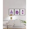 imageHAUS AND HUES Set of 3 Tropical Art Tropical Wall Art Boho Wall Art Paintings Boho Pictures Wall Decor Female Wall Decor Paintings Beige Frame 12x16Purple Glam Watercolor