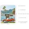 imageHAUS AND HUES Summer Ocean Surf Poster  Coastal Surboard Scene Wall Art  Made in the USA  Unframed 12x16 Aerial SurfVintage Car