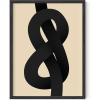imageHAUS AND HUES Scandinavian Wall Art  Neutral Artwork for Walls Circles Line Decor Minimalist Abstract Mid Century Decor Framed Beige 24x36Black Knot