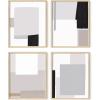 imageHAUS AND HUES Wall Art  Set of 4 Geometric BampampW Framed Posters  Modern Office Art Decor Abstract Shapes SemiGloss Finish 8x10 Inches Black FramedShapes  Strokes