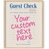 imageHaus and Hues Custom Guest Check Wall Poster  Customize a Trendy Guest Check Print by Uploading Your Own Text Perfect Aesthetic for Apartment College Dorm and Bedroom  Made in the USA With FrameUnframed